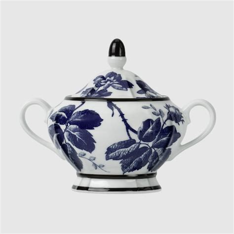 gucci herbarium china|Herbarium porcelain sugar bowl in blue .